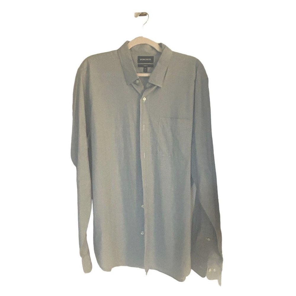Bonobos Shirt Mens XXL Long Blue Tailored Slim Fit Long Sleeve Button Down
